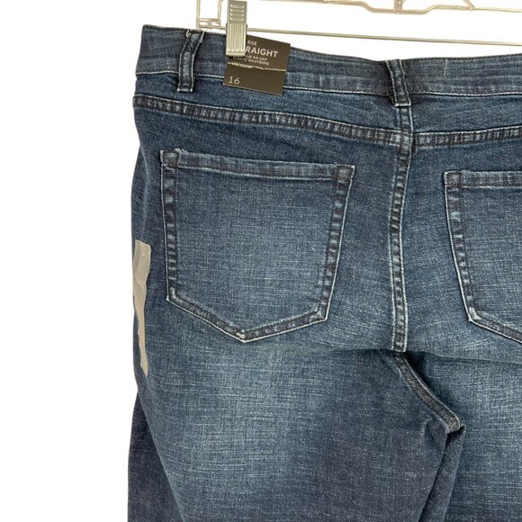 Venezia Mid Rise Straight Jeans Dark Wash Size 16 NWT - Picture 3 of 9